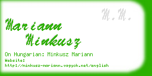 mariann minkusz business card